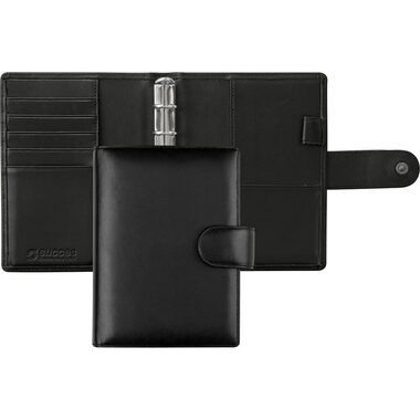 SUCCES Agenda Mini Ringbuch Nappa 84146102U schwarz 9.5x12.5cm