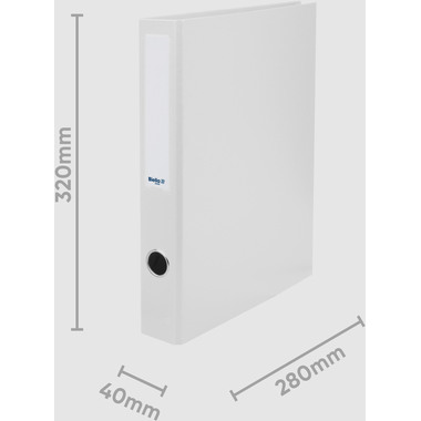 BIELLA Cart. anelli Dinor-Quatro 4cm 12644401U bianco, 4-anelli A4