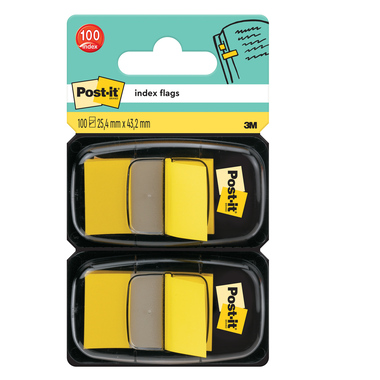 POST-IT Index Tabs 25,4x43,2mm 680-Y2 gelb/50 Tabs 2 Stück