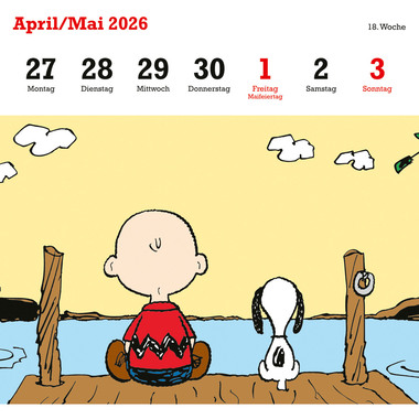 HEYE Postkartenkal. Peanuts 2026 22963+26 1W/1S DE 16.5x17.7cm