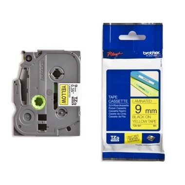 PTOUCH Nastro, plastific. nero/giallo TZe-621 PT-1280VP 9 mm