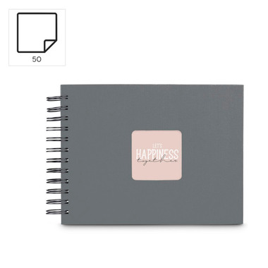 HAMA Spiralalbum Fine Art 24x17cm 9839 steingrau 25 Blatt