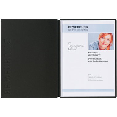PAGNA Bewerbungsmappe Solo A4 22006-04 schwarz 5mm