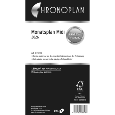 CHRONOPLAN Piano mensile 2026 50516Z.26 Pieghevole Midi