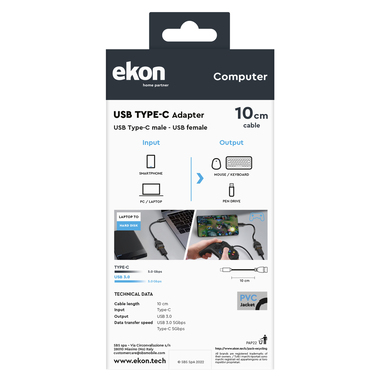 Type-C male to USB female adapter | Ekon