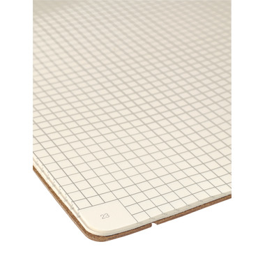 TRANSOTYPE Notizbuch senseBook FLAP A4 75510402 REFILL,beige,kariert 135 Blatt