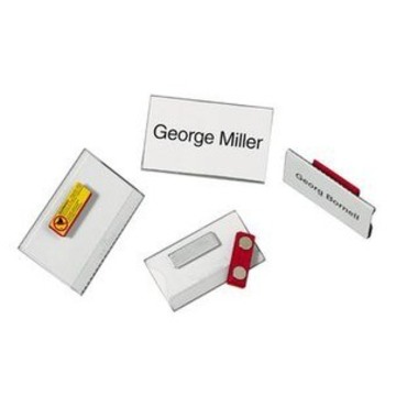 DURABLE Badge à aimant 811619 transp., PVC, 40x75mm 25 pcs.