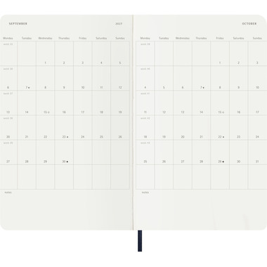 MOLESKINE Agenda de notes semaine 26/27 DSB2018WN3Y27 18M ligné SC saphir 13x21cm