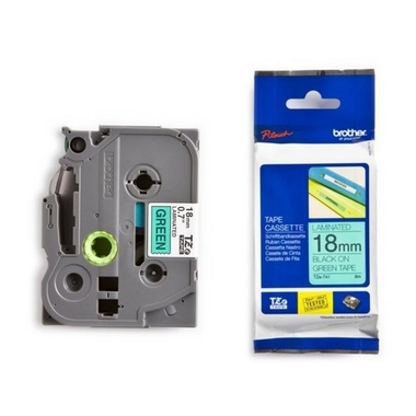 PTOUCH Band, laminiert schwarz/grün TZe-741 PT-2450DX 18 mm