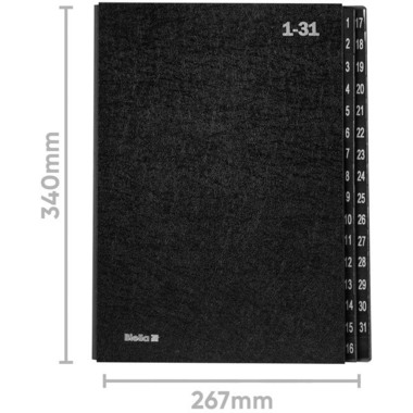 BIELLA Classeur à compartiments A4 32343100U noir, 1-31