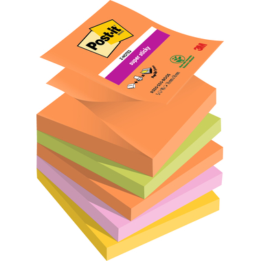 POST-IT Z-Notes Boost 76x76mm R330-5SS-BOOS 4-farbig ass. 5x90 Blatt