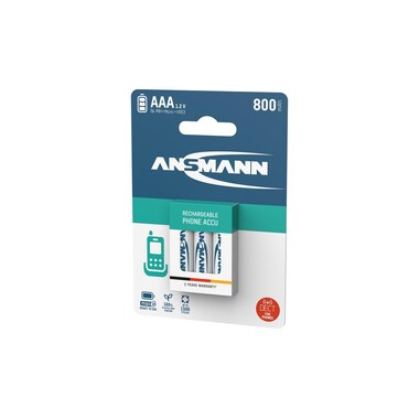 Ansmann Akku Phone NiMH AAA per telefoni DECT 800 mAh, 3 pezzi