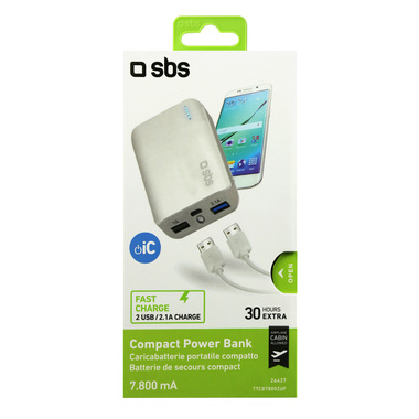 Power bank with fast charging and 7800 mAh
