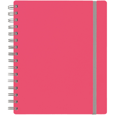 KOLMA Spiralheft Doppia A5 06.542.20 pink/grau, kariert 100 Blatt