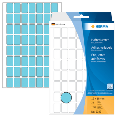 HERMA Etiquettes 12×18mm 2343 bleu 1792 pcs.