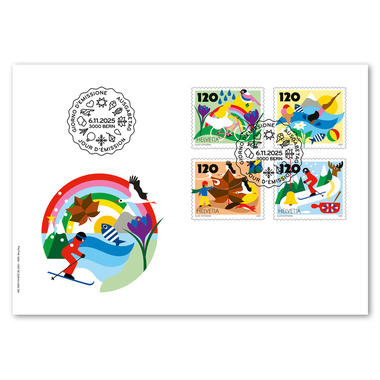 First-day cover «Seasons» Set (4 stamps, postage value CHF 4.80) on first-day cover (FDC) C6