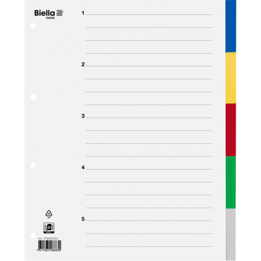 BIELLA Répertoire PP A4+ 47900500U couleurs 5 pcs.
