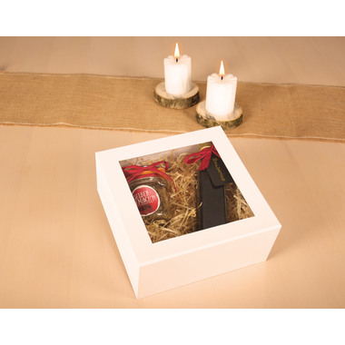 ELCO Geschenkbox m. grossem Fenster 82115.10 weiss, 22x22x10cm 5 Stk.