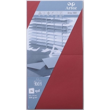 ARTOZ Cartoline 1001 310x155mm 107452265 220g, bordeaux 5 fogli