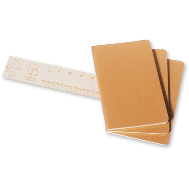 MOLESKINE Notizheft Cahier A5 704987 liniert, natur 3 Stück