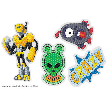 URSUS Diamond Sticker Galaxy 43510004 2 Karten, 2 Anhänger