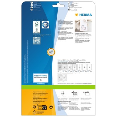HERMA Etichette Premium 35mm 10790 cuore, bianco 350 pezzi