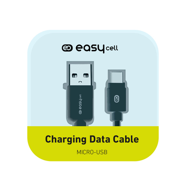 Charging and data transfer cable with USB 2.0 connectors and Micro USB, 100 cm long in black