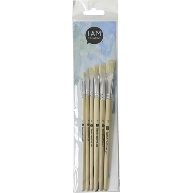 I AM CREATIVE Pinceaux en poils 1011.22 plats, kit de 6