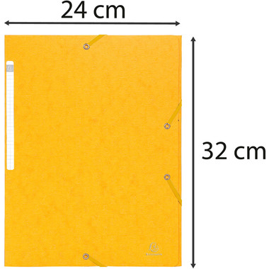 EXACOMPTA Classeur à élastique A4 55759E jaune 3 volets