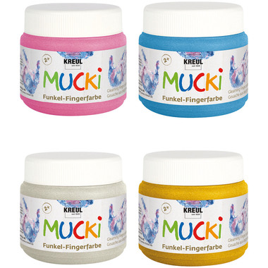 KREUL Funkel-Fingerfarben Mucki KR-2318 Wild & Free 4x150ml