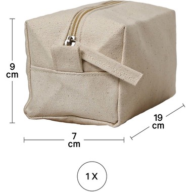 I AM CREATIVE Borsa da toilette 19x9x8.5cm 1212.13 natura, cotone