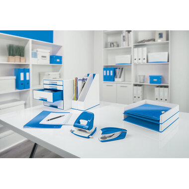 LEITZ Bucatrice/Cucitrice WOW 5095 5095-10-36 blu, Bundle 30 fogli