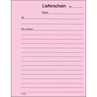 FAVORIT Lieferscheine D A6 9281 OK rot/weiss 50x2 Blatt