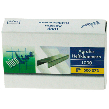 BÜROLINE Graffette 26/6mm 500073 1000 pezzi