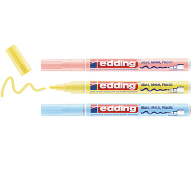 EDDING Paintmarker 751 1-2mm 751-E3-pas pastel 3 pezzi