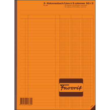 FAVORIT Quaderni con copia 356 OK N bianco/bianco, numeri,D/F/I