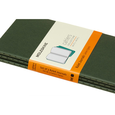 MOLESKINE Cahier P/A6, 3x, Liniert 855211 Myrtengrün 3 Stück