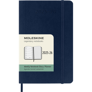 MOLESKINE Wochen-Notizkalender 25/26 DSB2018WN2Y26 18M liniert SC saphir 9x14cm