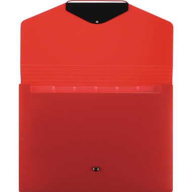 BÜROLINE Fächermappe A4 663298 rot 6-teilig