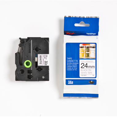 PTOUCH Ruban, non laminé noir/blanc TZe-N251 PT-300 24 mm