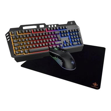 DELTACO Gaming-Tastiera Set GAM-113 V2 3-in-1 RGB Nero