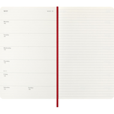 MOLESKINE Agenda Classic Large 2027 DSF212WN3Y27 1W/1S scharlachrot SC 13x21cm