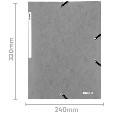BIELLA Gummibandmappe A4 17840125U grau, 355gm2 200 Bl.
