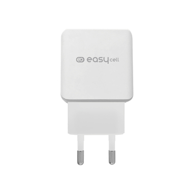 Travel charger 1 USB 2A Easycell, polybag package, white color