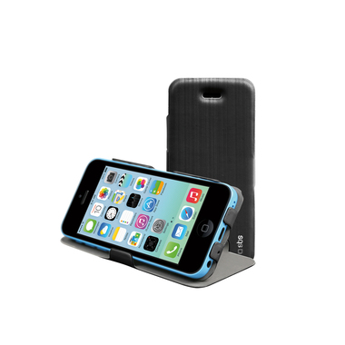 Étui à rabat vertical, fonction support, fin pour iPhone 5C