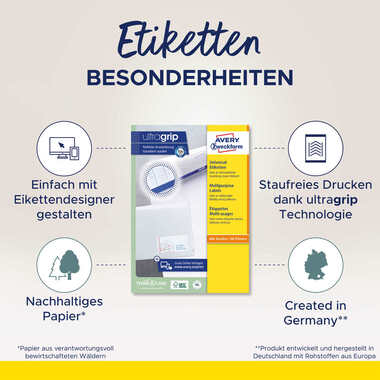 AVERY ZWECKFORM Universal Etiketten 210x148mm 6135 weiss 200 Stk./200 Blatt