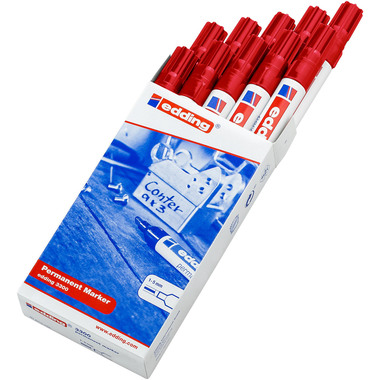 EDDING Marqueur permanent 3300 1-5mm 3300-2-10 rouge 10 pcs.