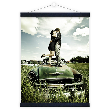 DEBEX Posterleisten 71x2cm LBMG schwarz, magnetisch