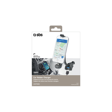 Support automobile avec connecteur lightning et port USB pour iPhone jusqu'à 5,5 po | SBS