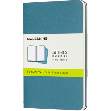 MOLESKINE Notizheft Cahier 3er Set A6 647629612 blau, blanco 64 Blatt